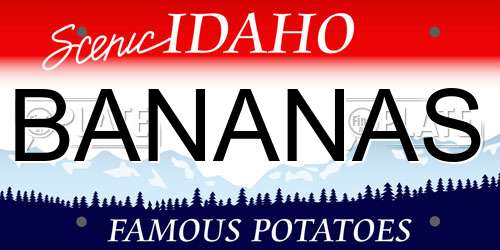 BANANAS Idaho License Plate