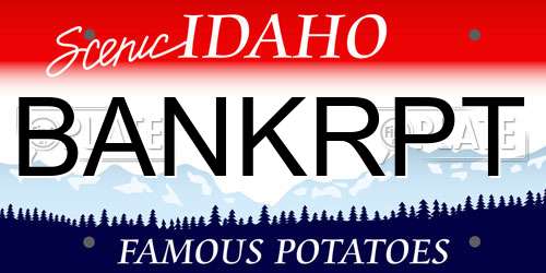 BANKRPT Idaho License Plate