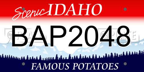 BAP2048 Idaho License Plate