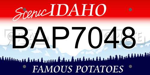 BAP7048 Idaho License Plate