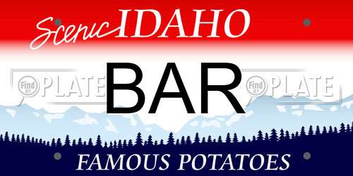 BAR Idaho License Plate