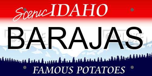 BARAJAS Idaho License Plate
