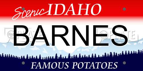 BARNES Idaho License Plate