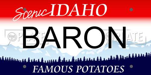 BARON Idaho License Plate
