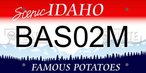 BAS02M Idaho License Plate