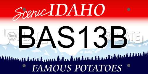 BAS13B Idaho License Plate