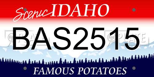 BAS2515 Idaho License Plate