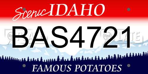 BAS4721 Idaho License Plate