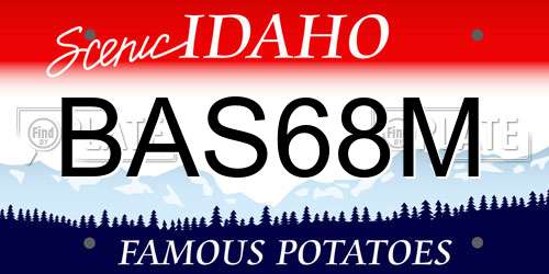 BAS68M Idaho License Plate