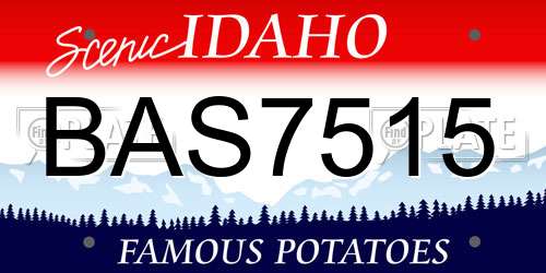 BAS7515 Idaho License Plate