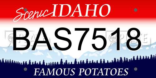 BAS7518 Idaho License Plate