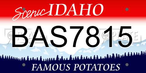 BAS7815 Idaho License Plate