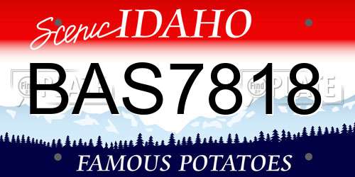 BAS7818 Idaho License Plate
