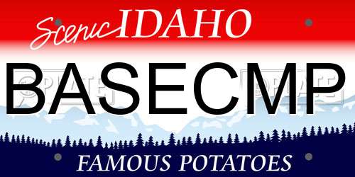 BASECMP Idaho License Plate