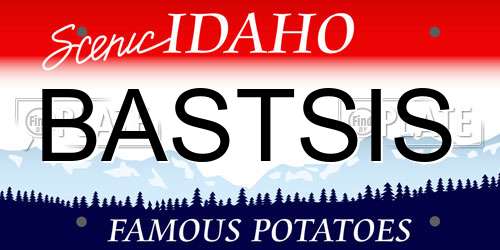 BASTSIS Idaho License Plate