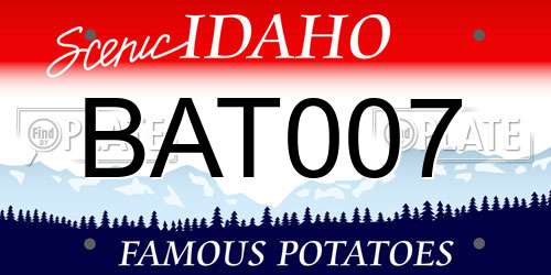 BAT007 Idaho License Plate