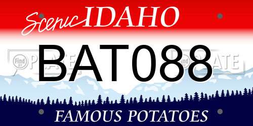 BAT088 Idaho License Plate