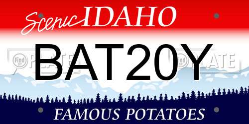BAT20Y Idaho License Plate