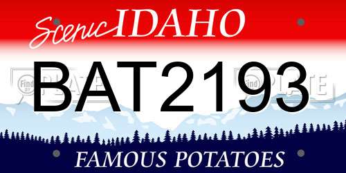 BAT2193 Idaho License Plate