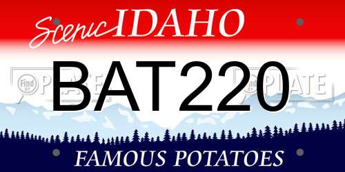 BAT220 Idaho License Plate