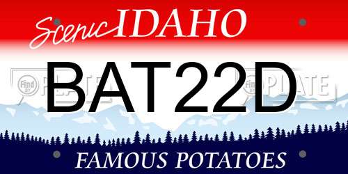 BAT22D Idaho License Plate