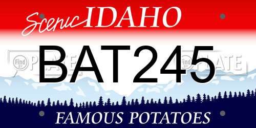 BAT245 Idaho License Plate