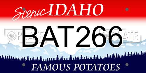 BAT266 Idaho License Plate
