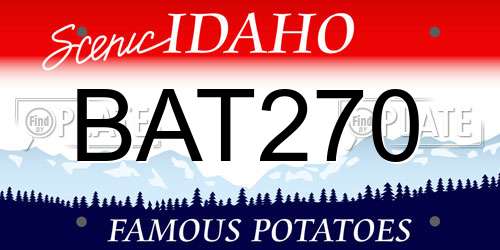 BAT270 Idaho License Plate