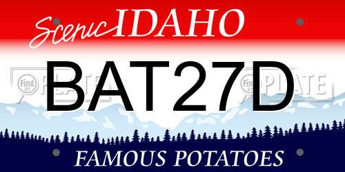 BAT27D Idaho License Plate