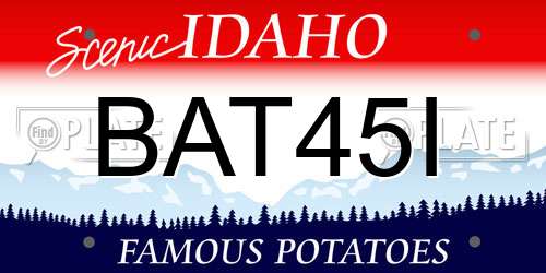 BAT45I Idaho License Plate