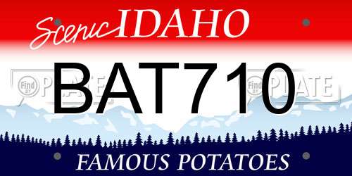 BAT710 Idaho License Plate