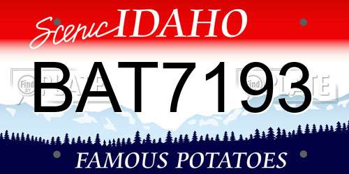 BAT7193 Idaho License Plate