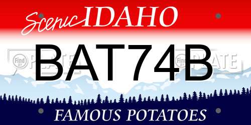 BAT74B Idaho License Plate