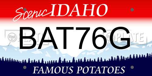 BAT76G Idaho License Plate