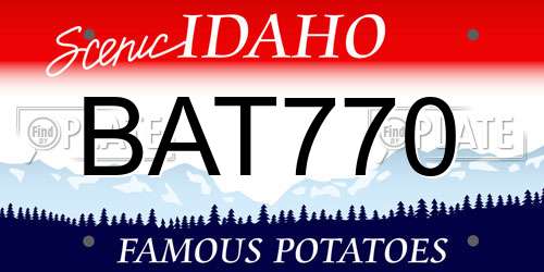 BAT770 Idaho License Plate