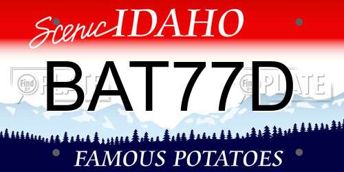 BAT77D Idaho License Plate