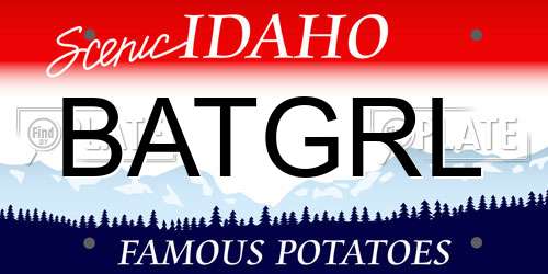 BATGRL Idaho License Plate