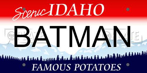 BATMAN Idaho License Plate