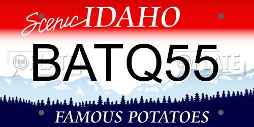 BATQ55 Idaho License Plate