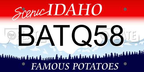 BATQ58 Idaho License Plate