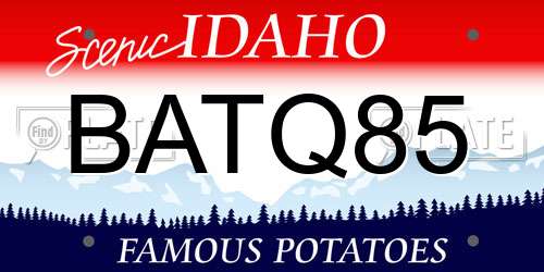 BATQ85 Idaho License Plate