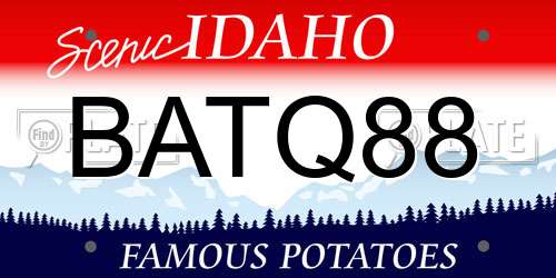 BATQ88 Idaho License Plate