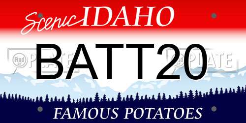 BATT20 Idaho License Plate