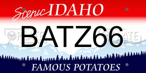 BATZ66 Idaho License Plate