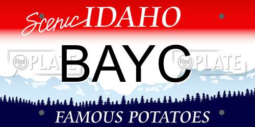 BAYC Idaho License Plate