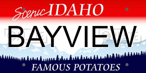 BAYVIEW Idaho License Plate