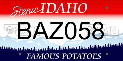 BAZ058 Idaho License Plate