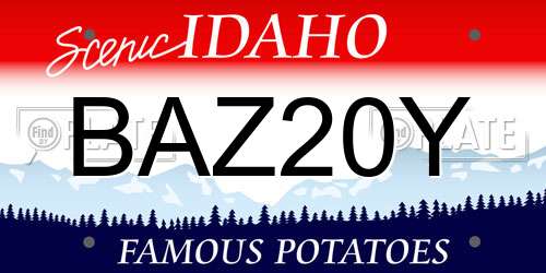 BAZ20Y Idaho License Plate