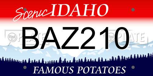 BAZ210 Idaho License Plate