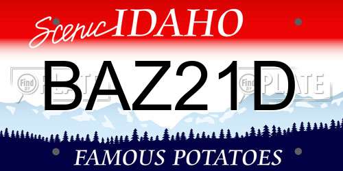 BAZ21D Idaho License Plate